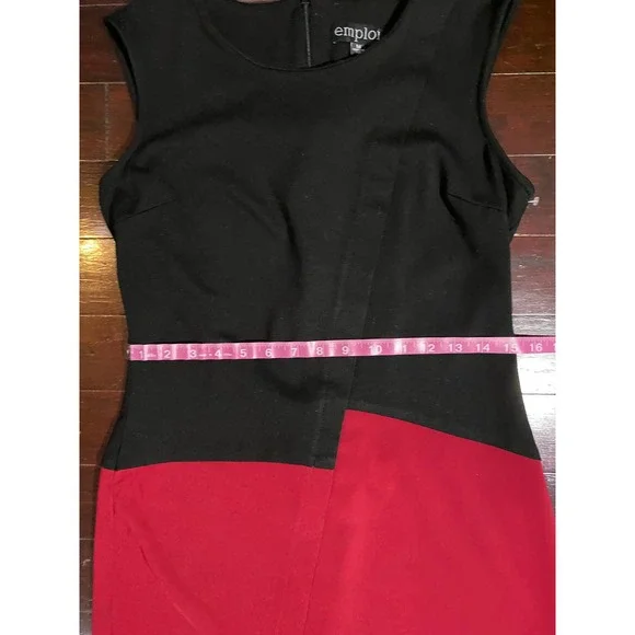 Emploi Summer Dress Size M Sleeveless Black Red - Picture 6 of 7